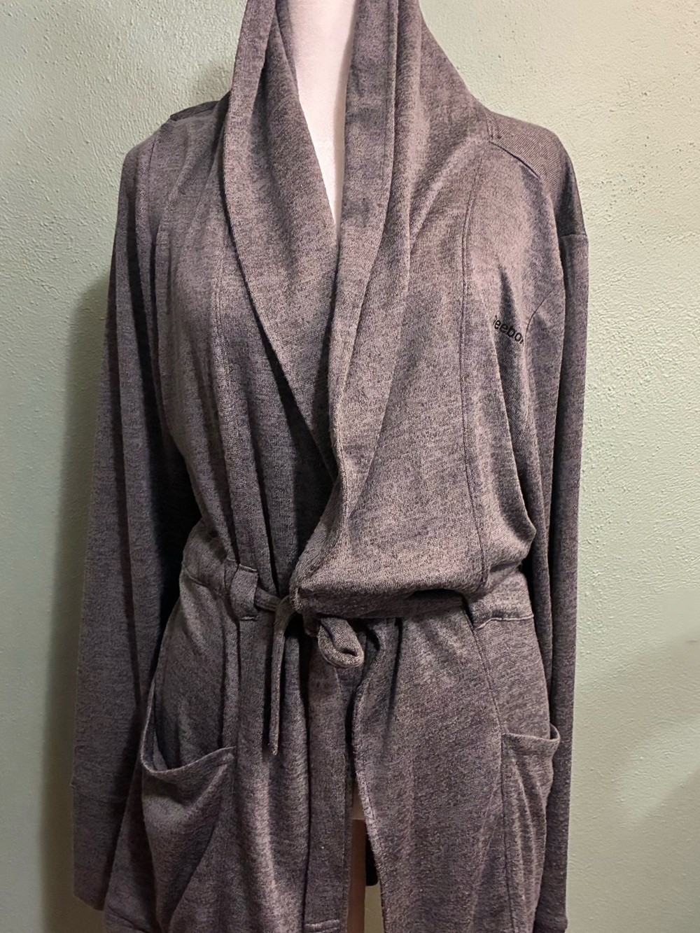 Reebok Heather Gray Open Front Cardigan